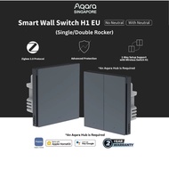 AQARA Smart Wall Switch H1 Grey with 1 And 2 Gang Rocker Smart Light Switches