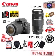 TOUCH SCREEN Canon EOS 100D 18-55mm + 75-300mm twin lens kit (3 years warranty)