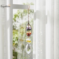 Kayaktion Amethyst Tree of Life Car Ornament 7 Chakra Crystal Pendant Heart Sun Catcher for Rearview