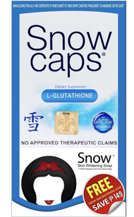Snow Caps L-Glutathione and Snow Skin Whitening Soap 135g Set