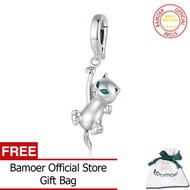 BAMOER 925เงินสเตอร์ลิงจี้แมวสำหรับผู้หญิงสร้อยข้อมือสร้อยคอเครื่องประดับ DIY SCC2572เครื่องประดับแฟ