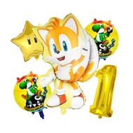 5pcs MILES SONIC GOLD NUMBER BALLOONS PACKAGE