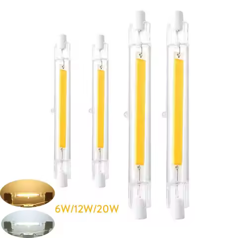 LED R7S Glass Tube 118mm 78mm Dimmable Instead of Halogen Lamp COB 110V 220V 6W 12W 20W Energy savin