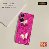 Latest Realme C55 Hp Case - Butterfly Fashion Case - Casing Hp Realme C55 - Softcase Pro Camera - Si