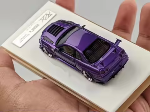 Error 404 1:64 GTR R34 Candy purple Ryohe Limited resin car model