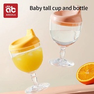 AIBEDILA Baby Learning Drinking Bottle Cups Wine Glass Shaped Sippy Cup with Lid Kids Toldder Nursing Bottle Infant Feeding goblet Cups