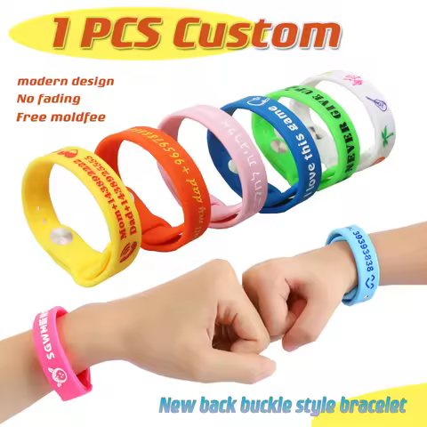1PCS New Back buckle style Custom Silicone Bracelets DIY Name Phone Number Engraved Personalized Cus