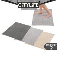 (Bundle of 2) Citylife Soft and Fluffy Chenille Floor Mat Extra Thick Bathroom Floor Mat Doormat DD-0015