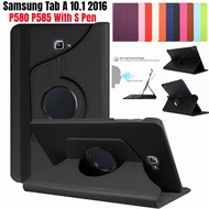 Tablet Case for Samsung Galaxy Tab A A6 10.1 2016 P580 P585 With S Pen 360 Rotating Tablet Funda Flip Cover Stand PU Leather Cover Case