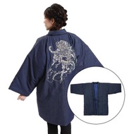 半纏 外套 罩衫 日本 日式 刺繍 橫須賀 和服 男女通用 M-L 藍