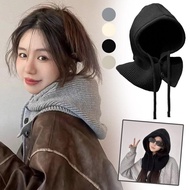 Marbit Winter Balaclava Hat Warm Knitted Women's Hood Drawstring Beanies Color Pullover Outdoor O0q4