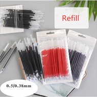 50pcs/30pcs/20pcs Student Carbon Bullet 0.5mm Gel Pen Refill Full Needle Tube 0.38mm Black Red Blue Refill