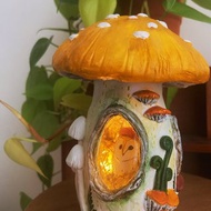 蘑菇屋貓頭鷹的家USB小夜燈 居家裝飾 微景觀 手工雕塑