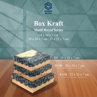 Kraft Box Royal Blue Motif/ Kraft Box Motif