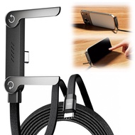 240w Fast Charging Cable With Built-in Phone Stand & 90° Angle - 3-in-1 Cord For Gaming, G8y8