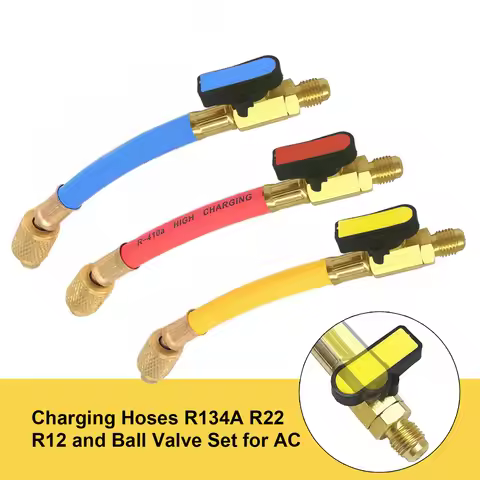 3pcs R134A R410 R22 800-4000 PSI Manifold Gauge Set A/C Refrigeration Charging Hose HVAC Refrigerant