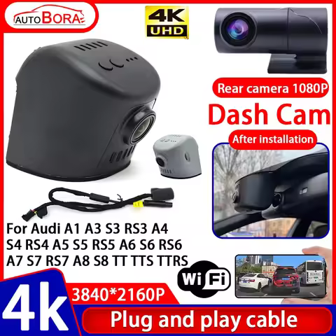 Video Recorder 4K UHD Plug and Play Car DVR Dash Cam Camera for Audi A1 A3 S3 RS3 A4 S4 RS4 A5 S5 RS