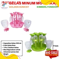 Pineapple Cup Set of 6 + Coaster 6 Fish Cup/s