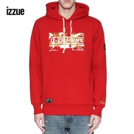 Izzue Men's Hooded Fleece-Lined Sweatshirt - Autumn/Winter with Printed Text