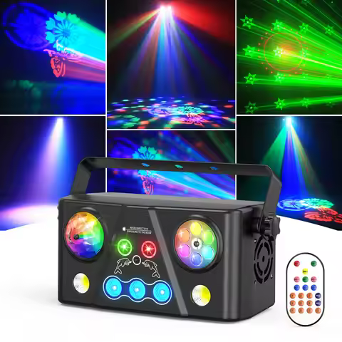 U'King 40W RGB LED Bee Eye Beam Effect Light 5IN1 Effect Disco Ball Dyeing Pattern Strobe DJ Light f