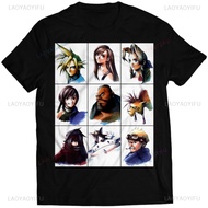 Men's cotton T-shirt Final Fantasy Game Characters Printed T Shirt Tops FF7 VII Portraits Premium To