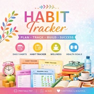 Habit Tracker Canva Template | Editable Daily, Weekly & Monthly Habit Tracker Printable
