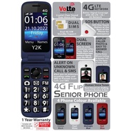 Flip 4G senior phone / big button/ loud ringtone/ VOLTE support Simba Sim  ( 1 year warranty)