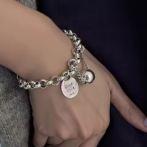 Punk Hip Hop Tag Coin Bracelet Bohemian Retro Thai Original Exquisite Unique Lucky Pendant Bracelet 