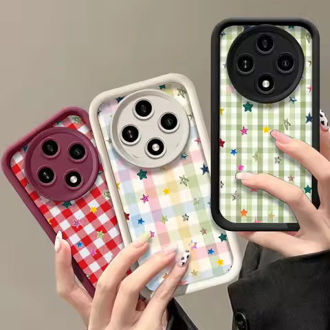 Creative Rhombus Grid Pattern Colorful Stars Phone Case for Huawei Honor 400 200 Lite 100 Magic 8 7 