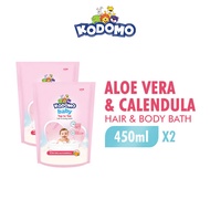 [Paket isi 2] KODOMO Baby Top to Toe Hair & Body with Aloe Vera and Calendula 450ml