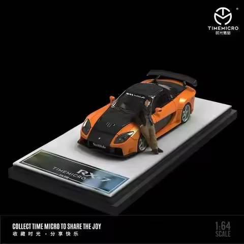 Time Micro 1:64 RX-7 Veilside FNF Orange Die-Cast Car Model Collection Miniature