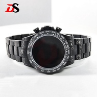 38mm All Black Carbon Fiber Case Bracelet for 4130 Movement Carbon Fiber Bezel Sapphire Glass Multi-