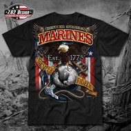 เสื้อยืดคอตตอนลายทหารแขนสั้นพิมพ์ลาย USMC Tactical สำหรับผู้ชาย ฤดูร้อน ฤดูใบไม้ผลิ ฤดูใบไม้ร่วง ฤดู