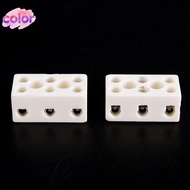 [color] New 2Pcs 8 Hole 2W8H High Temperature Resistant Ceramic Terminal Blo 15A 250V MY