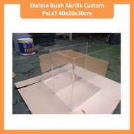 Custom Acrylic Fruit Display Case 40x20x30cm 2 Compartments