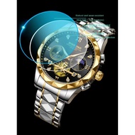 New Men's Quartz Watch Tungsten Steel Six Hands Chronograph Casual Tide Watch