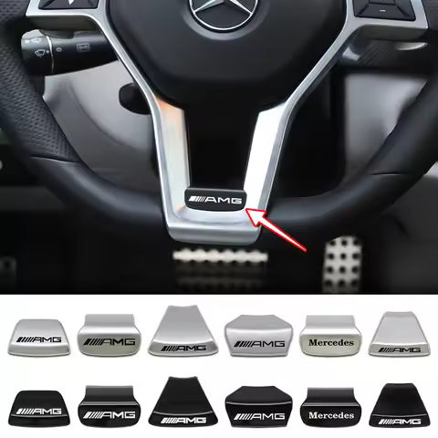 3D ABS Car Steering Wheel Emblem Sticker Badge For Mercedes Benz AMG W205 W206 W177 W168 W108 AMG W1