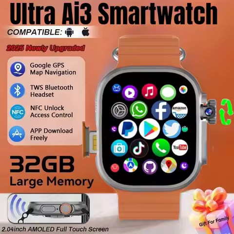 Original Ultra Ai3 Smartwatch with 4G Android Amoled HD Camera GPS WIFI Google Play Store Apps Games