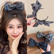Grey Vintage Grunge Hair Claw Clip 2024 New Bow Butterfly Bun Maker Hair Accessories XEJH Grey Vinta