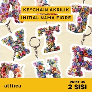 GANTUNGAN Acrylic Initial Keychain - Fiore | Cute Initial Souvenir Keychain