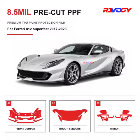 Precut PPF For Ferrari 812 superfast 2017-2023 8.5mil TPU Clear Paint Protection Film Self Healing H
