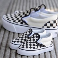 Promo Sepatu Vans1 21-35 Sepatu Slip-On Slop Putih Catur Anak Laki Laki Perempuan Bisa Pakai Terbaru