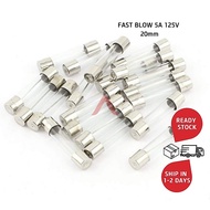 LittelFuse Cartridge Fuse: Glass, Fast Blow 5A, 125V (5 x 20mm)