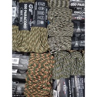 Atwood 550 Paracord - Camo Colours - 30m (100ft) length - 4mm - Made in USA - 7 Strand Core - Greens
