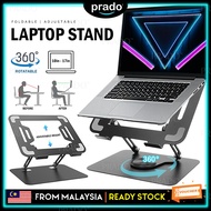 PRADO Foldable Laptop Stand Steel Alloy Laptop Stand 360 Rotatable Adjustable Height 5KG Load For 10