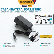 ZPER 21v Adaptor Baterai Mesin Bor Listrik Cordless Drill Casan Pengisi Daya Baterai Fast Charger 21
