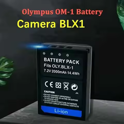 Replacement 7.2V Camera Battery for Olympus OM-1 OM1 Camera BLX-1 Camera 2000mAh Micro SLR Battery
