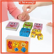 [Chiwanji] Face Changing Cube ,Wooden ,Logical Portable Cube ,Building Blocks Game, Face Changing Cu
