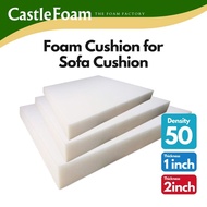 CastleFoam 50D High Density 3-4 Inch Rectangle Foam Cushion Sofa Seat Couch Wheelchair Sponge Foam