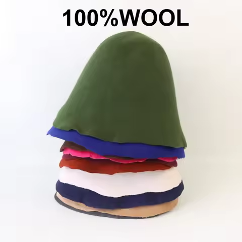 100% Wool Felt Solid Color Bucket Hats Man Woman DIY Craft Cloche Hat Cone Hood Hat Body Block Hood 